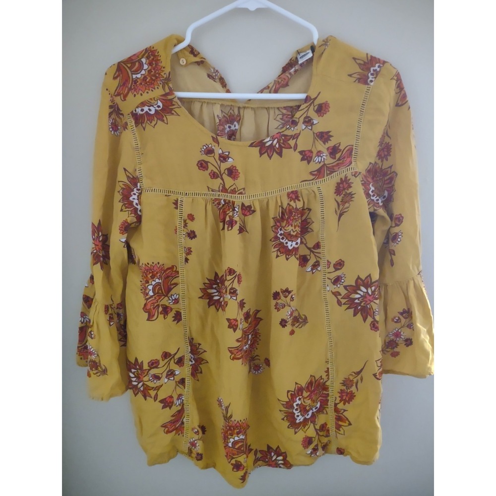 Old Navy Peasant Swing Top Medium Bohemian Flowy Cottage Casual Lightweight